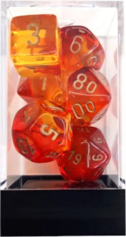 Set Dadi Gemini 8 - Trasparente Rosso-Giallo/Oro