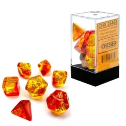 Set Dadi Gemini 8 - Trasparente Rosso-Giallo/Oro
