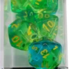 Set Dadi Gemini 8 - Trasparente Verde-Ciano/Giallo