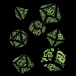 Set Dadi Halloween Pumpkin - Jack O'Lantern: Nero, Fluorescente