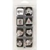 Set Dadi in Metallo - Argento/Rosso (7)