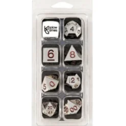 Set Dadi in Metallo - Argento/Rosso (7)