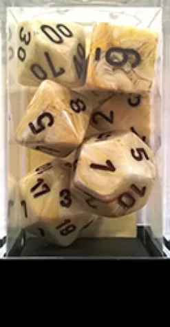 Set Dadi Marble Avorio/Nero