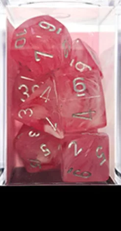 Set Dadi Medi Spettro Fluo - Rosa/Argento