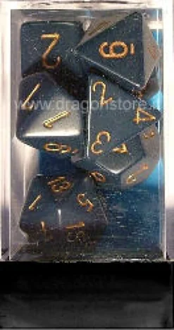 Set Dadi Opachi - Blu Sporco/Oro