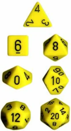 Set Dadi Opachi - Giallo/Nero