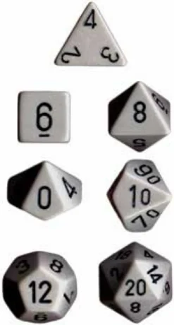 Set Dadi Opachi - Grigio/Nero