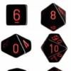 Set Dadi Opachi - Nero/Rosso