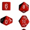 Set Dadi Opachi - Rosso/Bianco