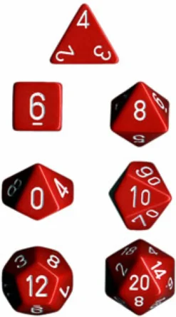 Set Dadi Opachi - Rosso/Bianco