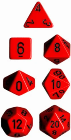 Set Dadi Opachi - Rosso/Nero