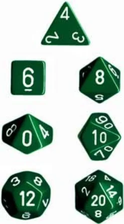 Set Dadi Opachi - Verde/Bianco