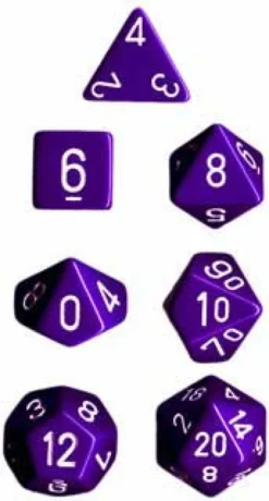 Set Dadi Opachi - Viola/Bianco