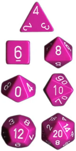 Set Dadi Opachi - Violetto/Bianco