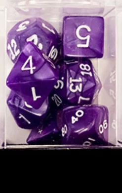 Set Dadi Perlati - Viola/Bianco