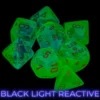 Set Dadi Poliedrici Luminescenti: Gemini - Verde Plasma/Arancione