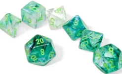 Set Dadi Poliedrici Luminescenti: Borealis - Alga/Verde Chiaro