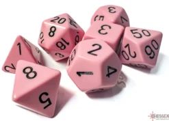 Set Dadi Poliedrici Opachi - Rosa Pastello/Nero