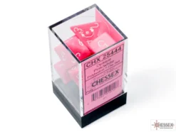 Set Dadi Poliedrici Opachi - Rosa/Bianco
