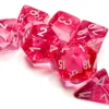 Set Dadi Poliedrici Traslucenti - Rosa/Bianco