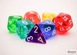 Set Dadi Poliedrici Traslucenti: Prism - GM & Beginner Player