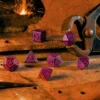 Set Dadi Runici - Nero Brillantinato, Magenta