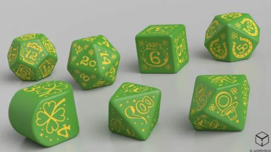 Set Dadi San Patrizio - Simboli della fortuna: Verde, Giallo
