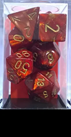 Set Dadi Scarab - Rosso Scarlatto/Oro