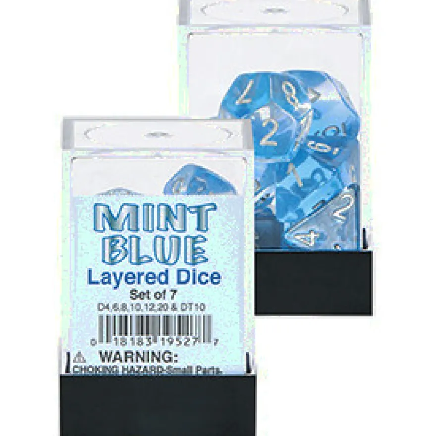 Set Dadi Stratificati - Mint Blue
