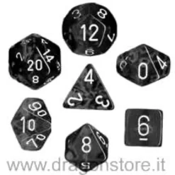 Set Dadi Trasparenti - Fumo/Bianco