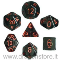 Set Dadi Trasparenti - Fumo/Rosso
