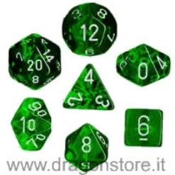 Set Dadi Trasparenti - Verde/Bianco