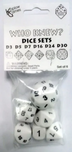 Set 6 Dadi "Who Knew?" - Bianco