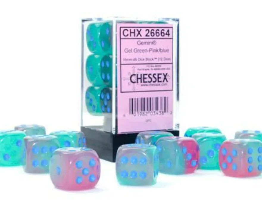 Set 12D6 Gemini Luminescente - Gel Verde-Rosa/Blu