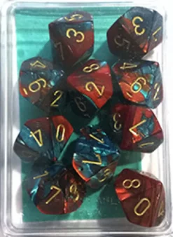 Set 10D10 Gemini 7 - Rosso-Ciano/Oro