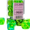 Set 12D6 Gemini Traslucido - Verde-Ciano/Giallo