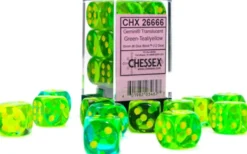 Set 12D6 Gemini Traslucido - Verde-Ciano/Giallo