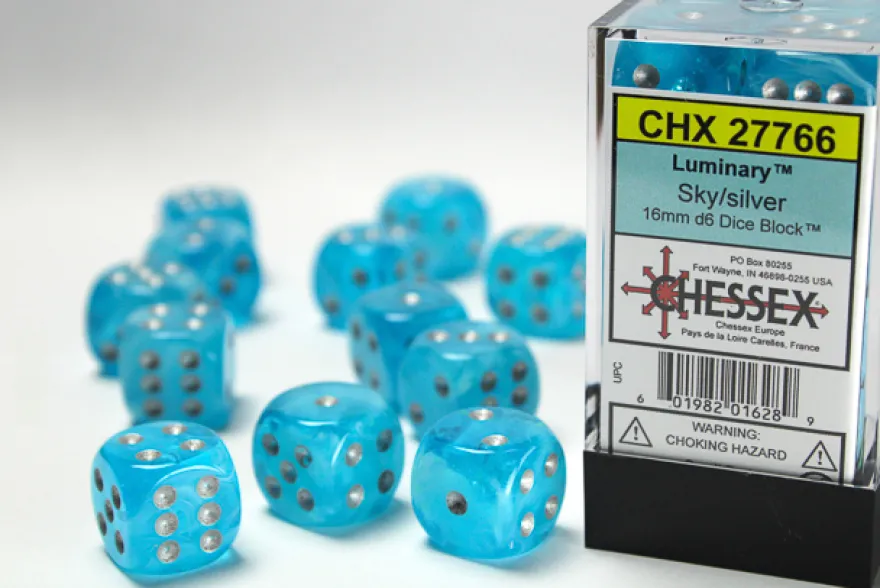 Set 12D6 Luminescente - Blu Cielo/Argento