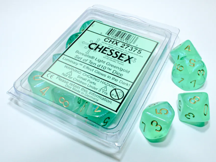 Set 10D10 Luminescente: Borealis - Verde Chiaro/Oro