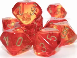 Set 10D10 Traslucidi: Gemini - Rosso-Giallo/Oro