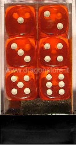 Set 12D6 Trasparenti - Arancione/Bianco