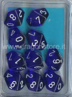 Set 10D10 Trasparenti - Blu/Bianco
