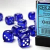 Set 12D6 Trasparenti - Blu/Bianco
