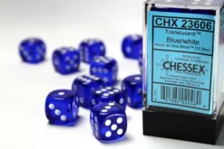 Set 12D6 Trasparenti - Blu/Bianco
