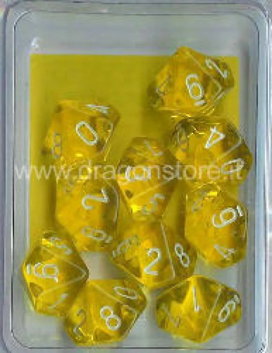 Set 10D10 Trasparenti - Giallo/Bianco
