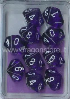 Set 10D10 Trasparenti - Viola/Bianco