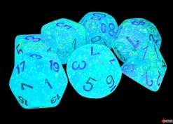 Set Mega Dadi Luminescenti - Azzurro Cielo/Argento