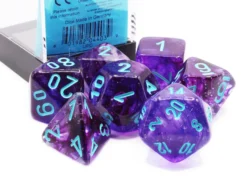 Set Mega Dadi Luminescenti: Nebula - Nocturnal/Turchese