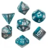 Set Mini Dadi Gemini - Acciaio-Ciano/Bianco