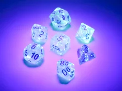 Set Mini Dadi Luminescenti: Borealis - Ghiaccio/Azzurro